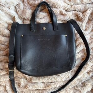 Portland Leather Medium Crossbody Tote - Black